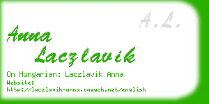 anna laczlavik business card